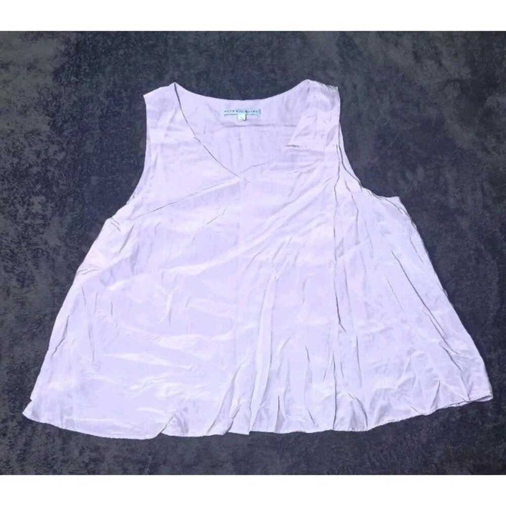 Antonio Melani Sleeveless 100% Silk Swing Cami Blouse L Lavender Quiet Luxury